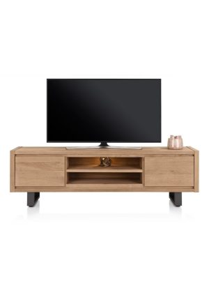 Bonaire, lowboard 200 cm - 2-kleppen + 2-niches (+ LED)