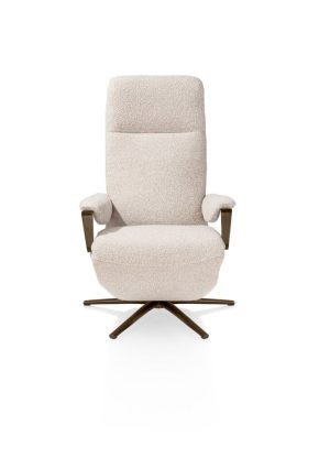 Sella, relax-fauteuil - 1 motor - verstelbare hoofdsteun - poot in steelbrown + stof Cloudy beige