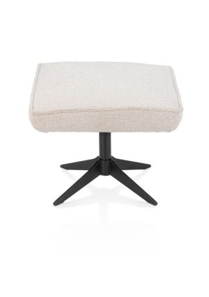 Bobbian, poef, stof Sevilla creme, frame zwart metaal